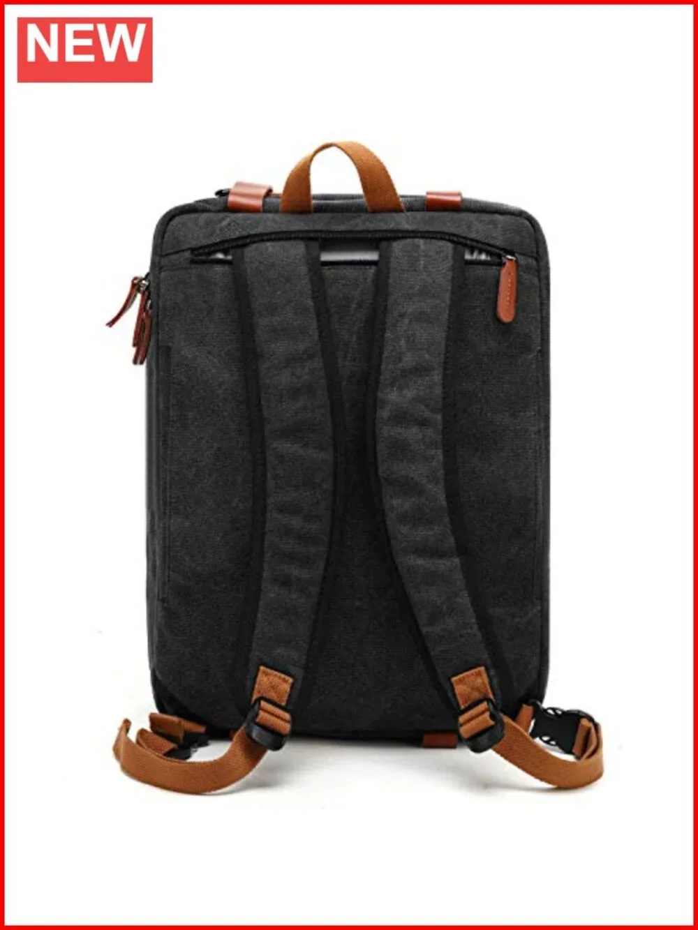 Convertible Laptop Backpack Messenger Shoulder Bag Canvas Travel Briefcase